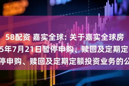 58配资 嘉实全球: 关于嘉实全球房地产(QDII)2025年7月21日暂停申购、赎回及定期定额投资业务的公告